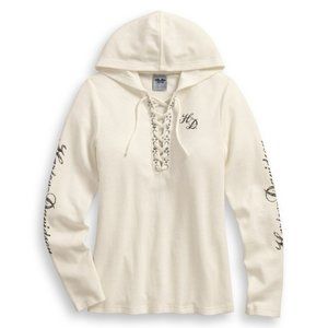 Harley Davidson Hooded Henley Willie G Studded